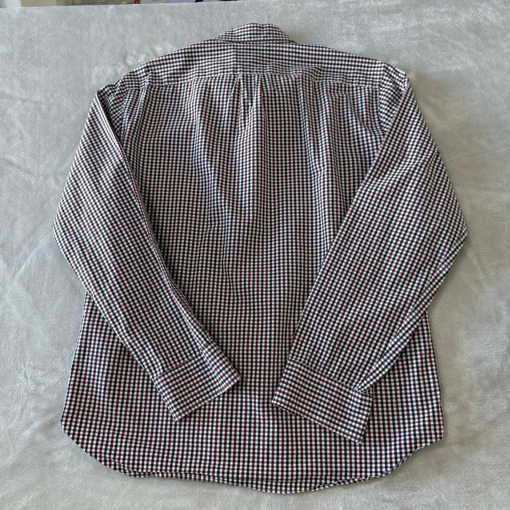 J. Crew Classic Fit Gingham Button Down Shirt Men's Size L Cotton Stretch‎